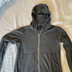 Wings + Horns Full Zip Hooded Sweatshirt Hoody 100% Cotton Grey Men's Size M